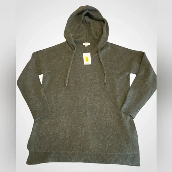 Dillards Westbound oversize Dark grey hoodie sweater high low hem NWT size S. - Picture 1 of 9